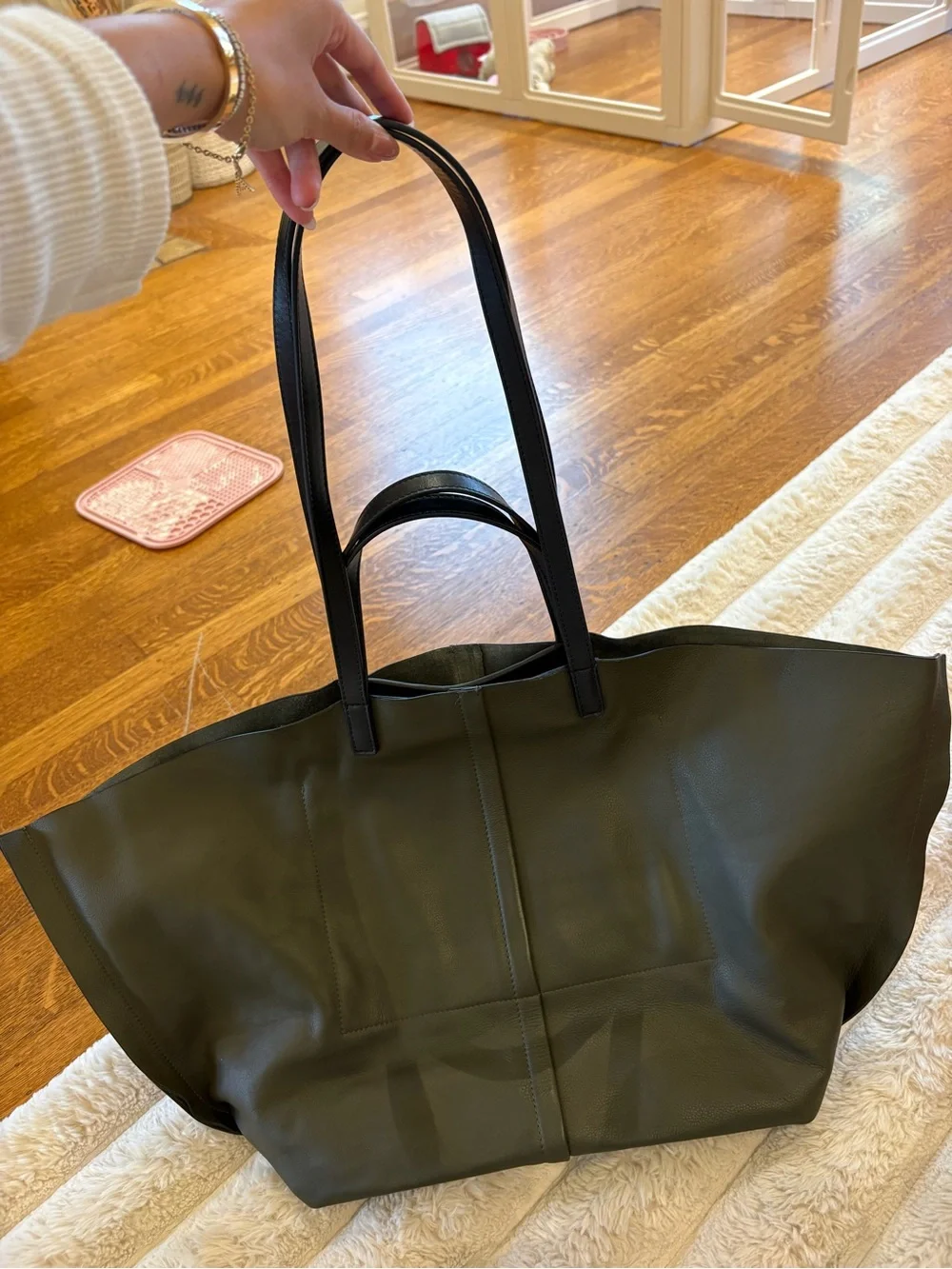 All Saints leather tote bag
